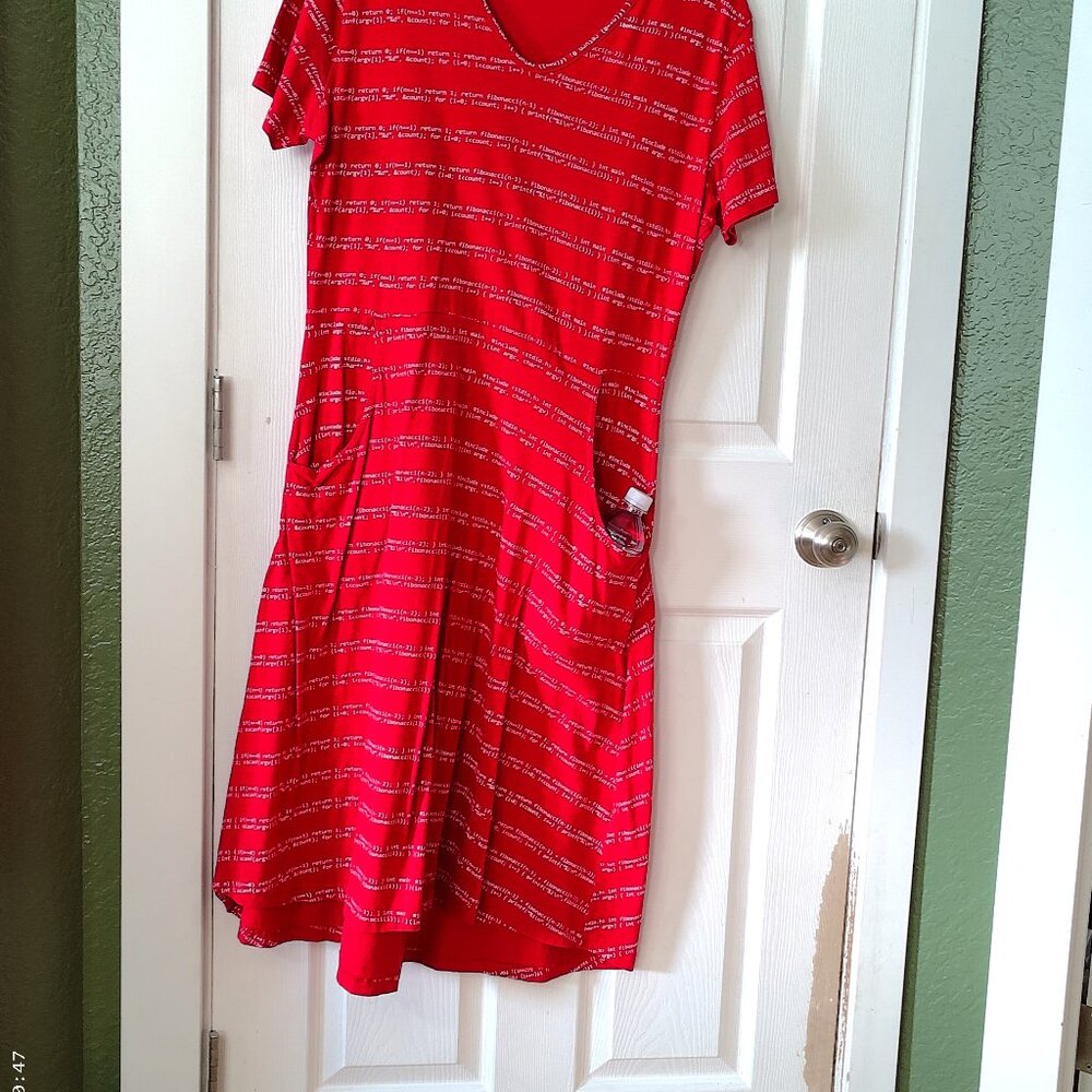 Red Computer C Programming Dress - image 5
